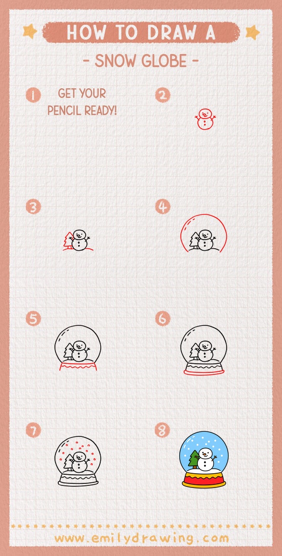 how to draw a snow globe pinterest pin
